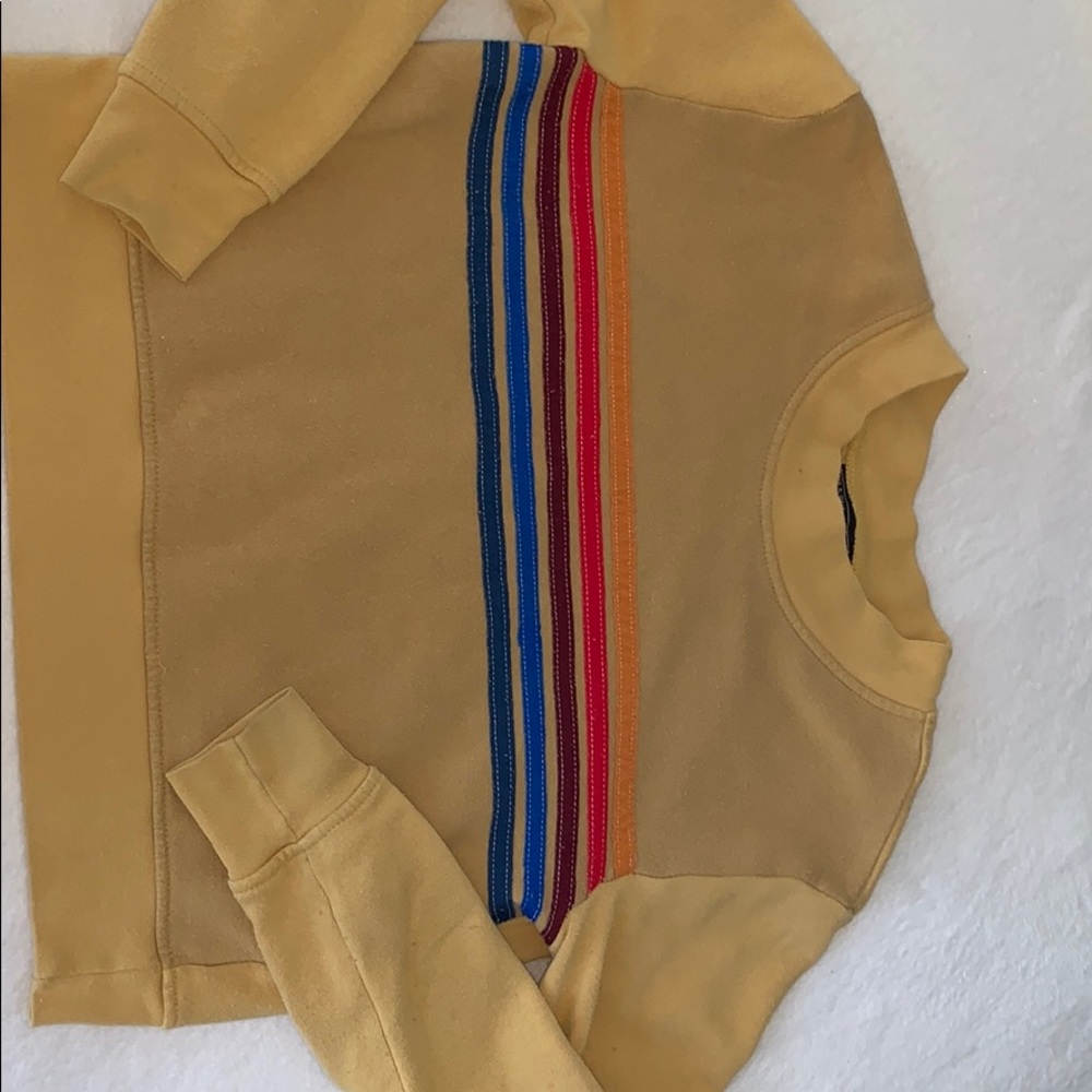 Yellow striped crew neck